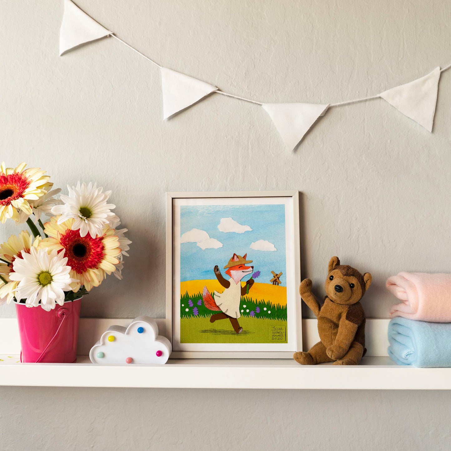 Golden Feelings Happy Fox Print in 8x10 Frame