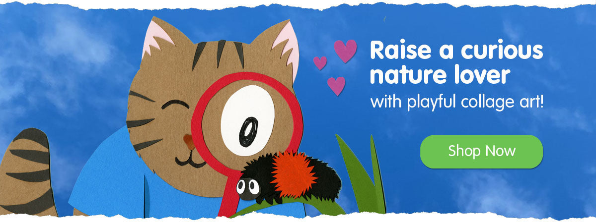 Raise a curious nature lover with playful collage art!