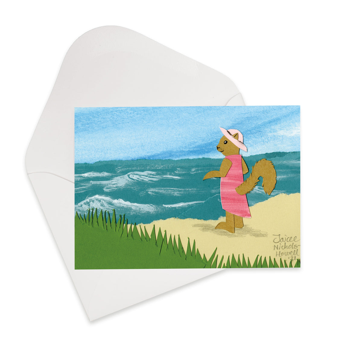 Seaside Squirrel Greeting Card