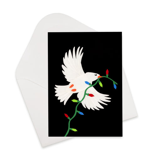 Dove with Lights Greeting Card