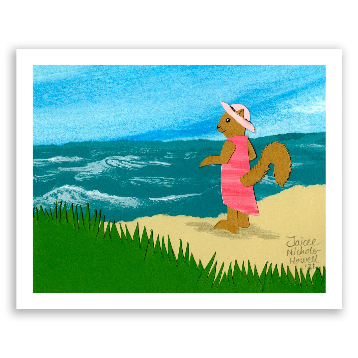 Seaside Squirrel Print